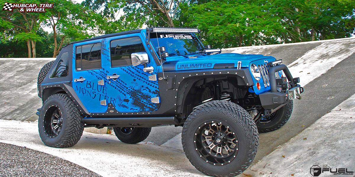 vehicle gallery/jeep wrangler fuel crush d268 20X12  Black & Machined with Dark Tint wheels and rims