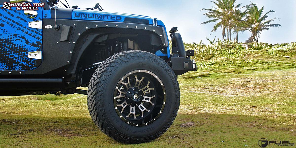 vehicle gallery/jeep wrangler fuel crush d268 20X12  Black & Machined with Dark Tint wheels and rims