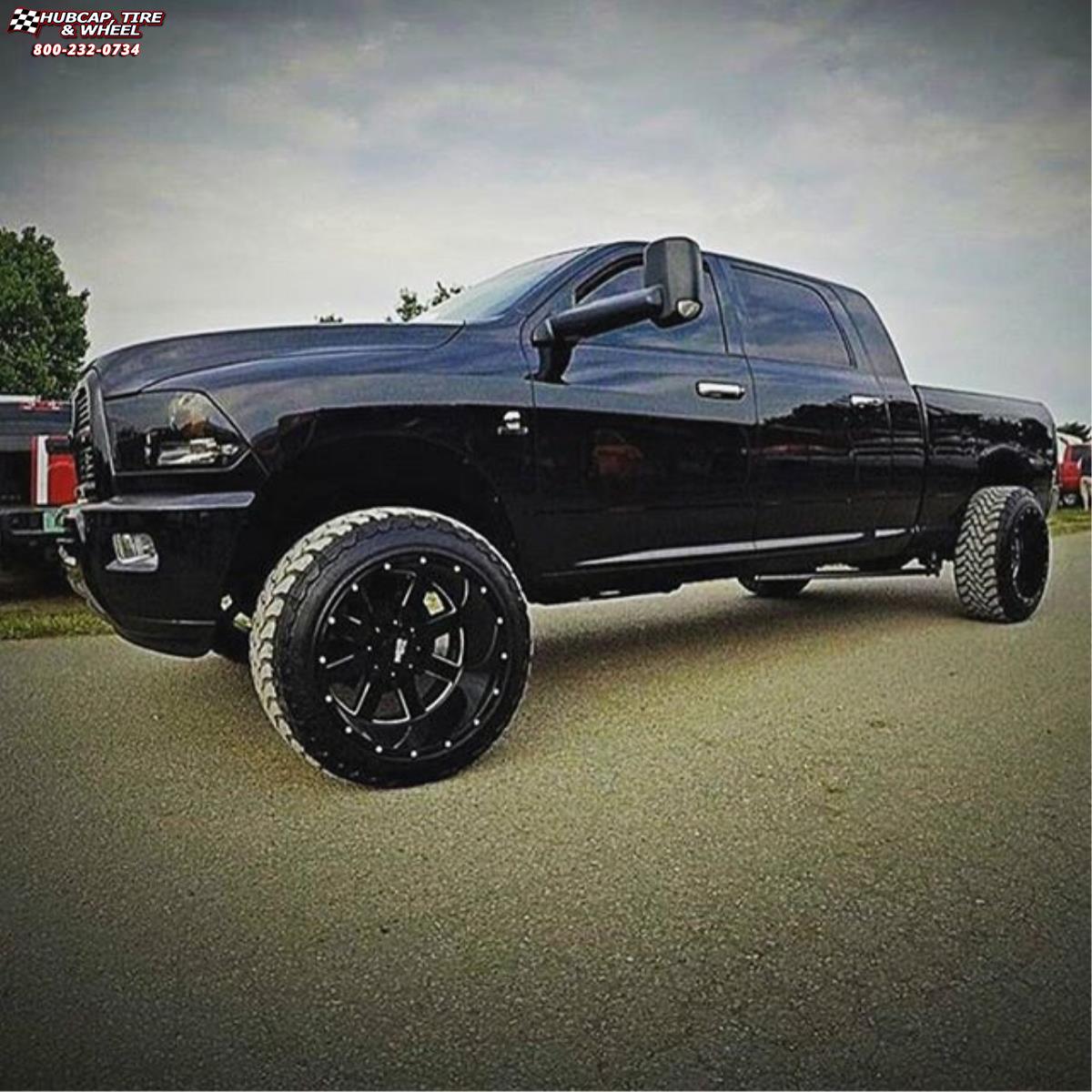 vehicle gallery/ram 2500 moto metal mo962  Gloss Black & Milled wheels and rims