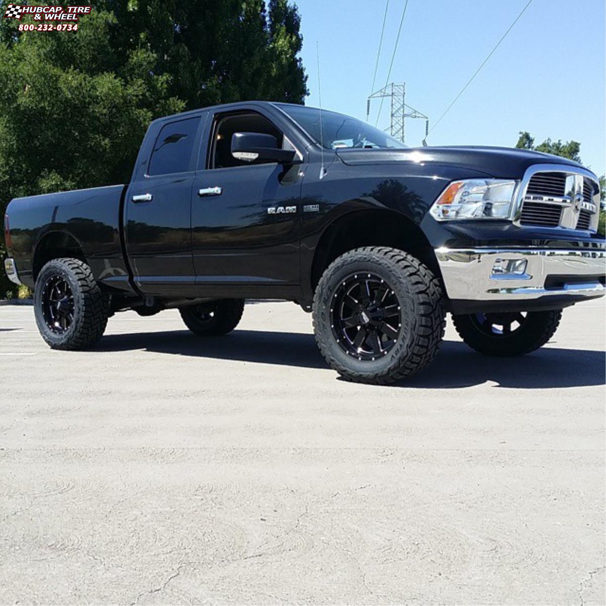 vehicle gallery/ram 1500 moto metal mo962  Gloss Black & Milled wheels and rims