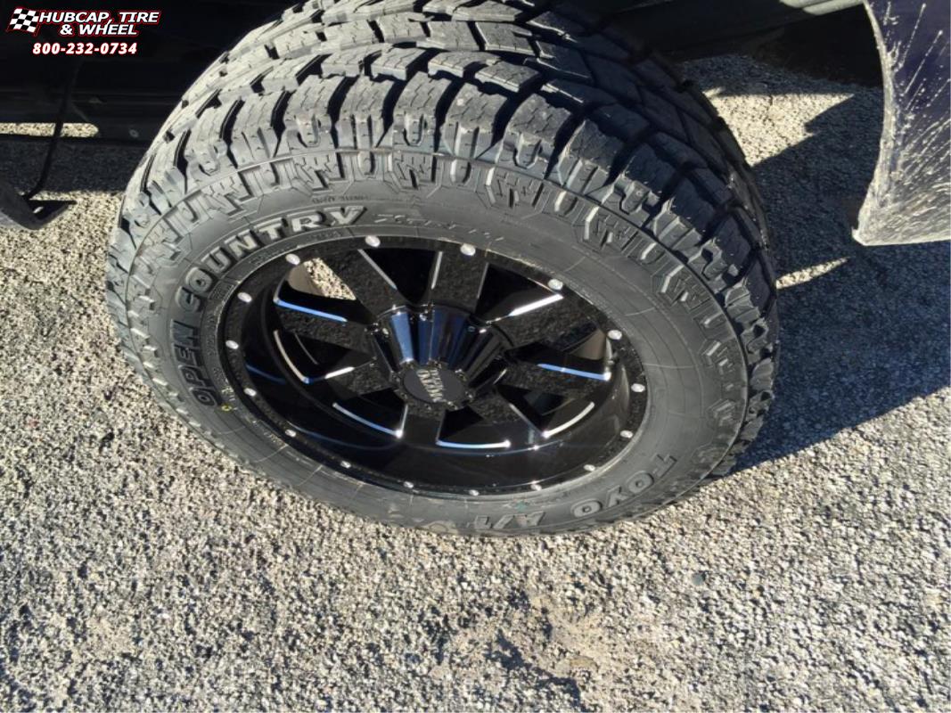 vehicle gallery/ford f 350 moto metal mo962  Gloss Black & Milled wheels and rims