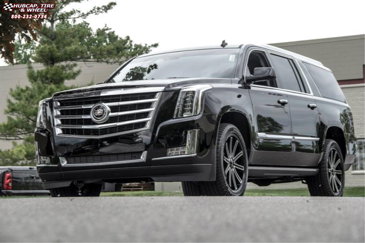 vehicle gallery/cadillac esclade xd series km681 nerve  Gloss Black Machined wheels and rims