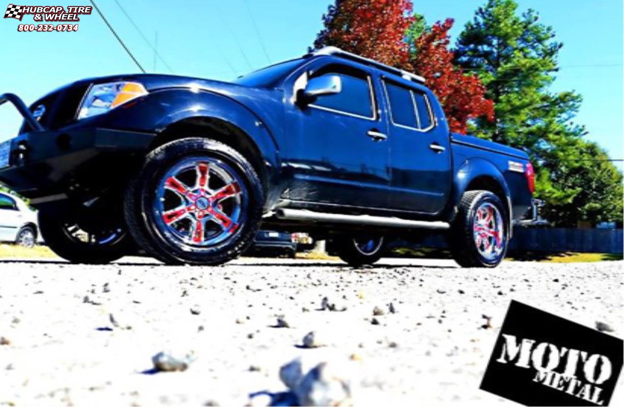 vehicle gallery/nissan frontier moto metal mo969  Chrome Red Accents wheels and rims