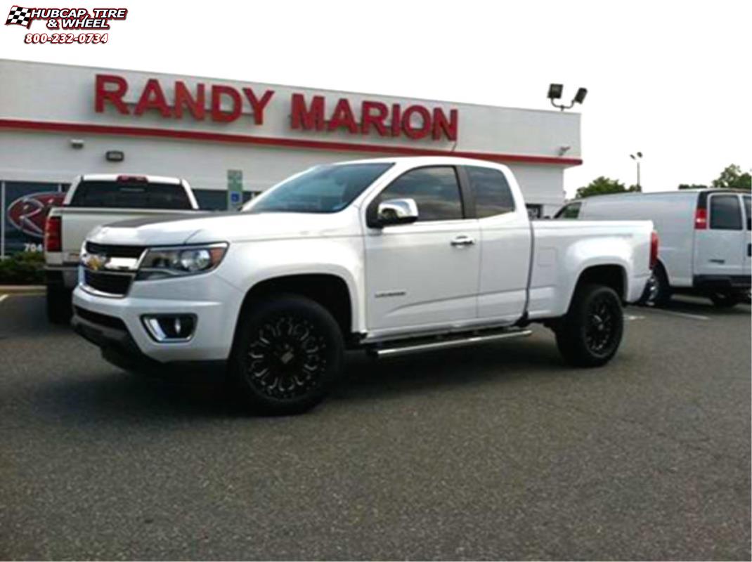 vehicle gallery/chevrolet colorado xd series xd806 bomb x  Gloss Black Milled wheels and rims