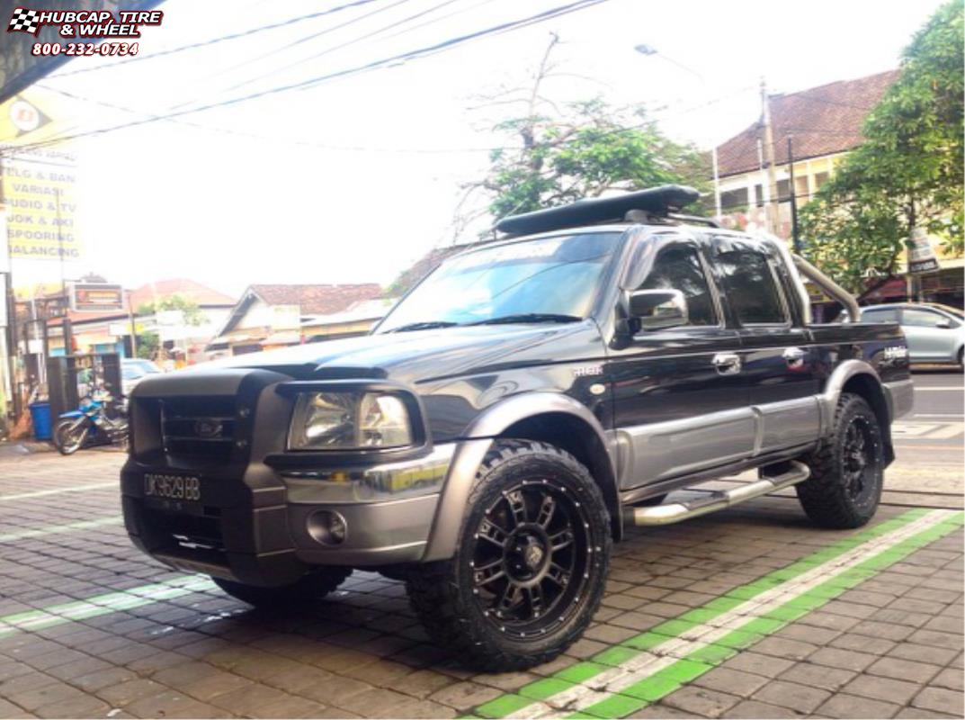 vehicle gallery/ford ranger wildtrak xd series xd809 riot x  Matte Black wheels and rims