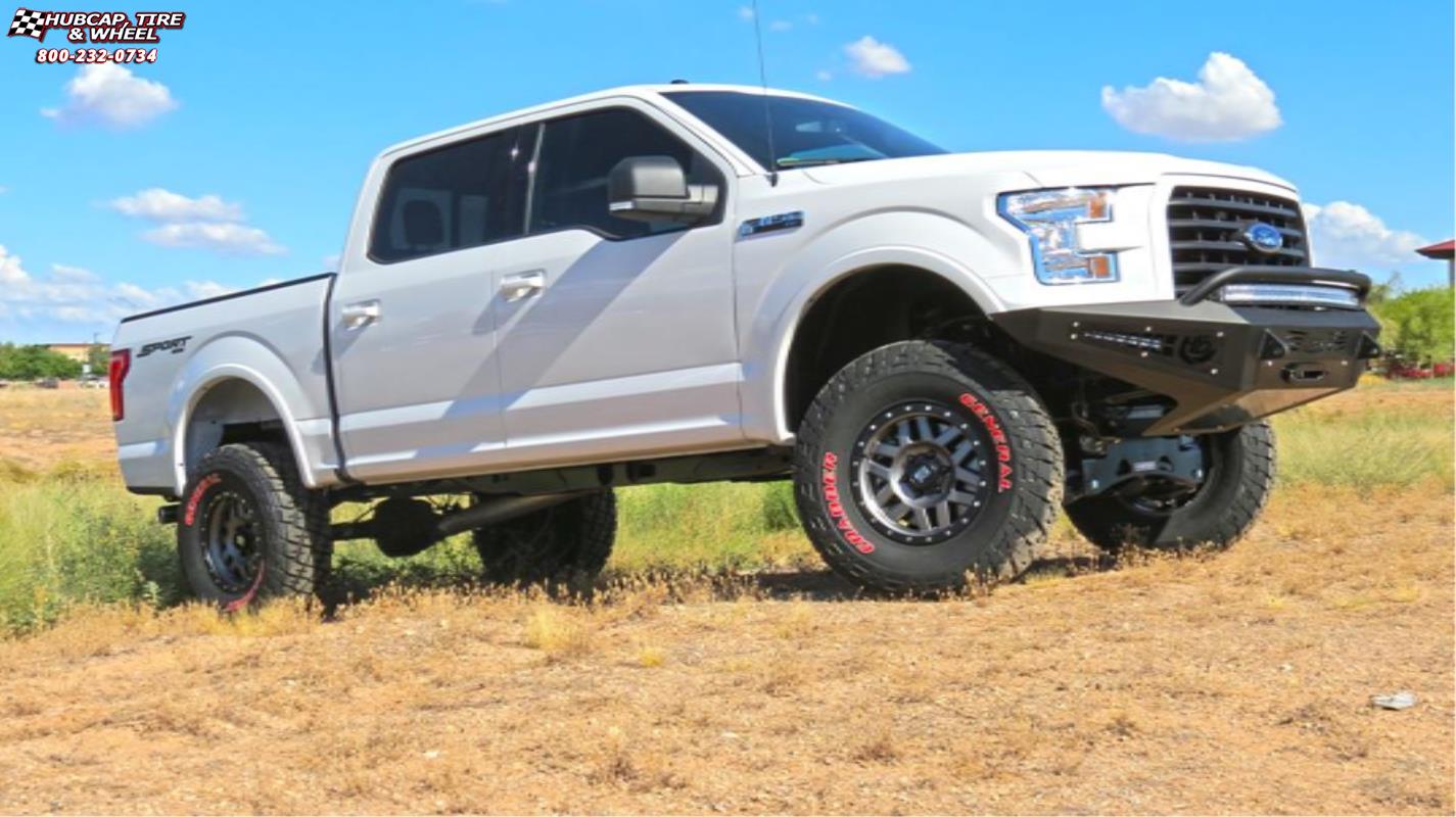 vehicle gallery/ford f 150 xd series xd128 machete x  Matte Gray Black Ring wheels and rims