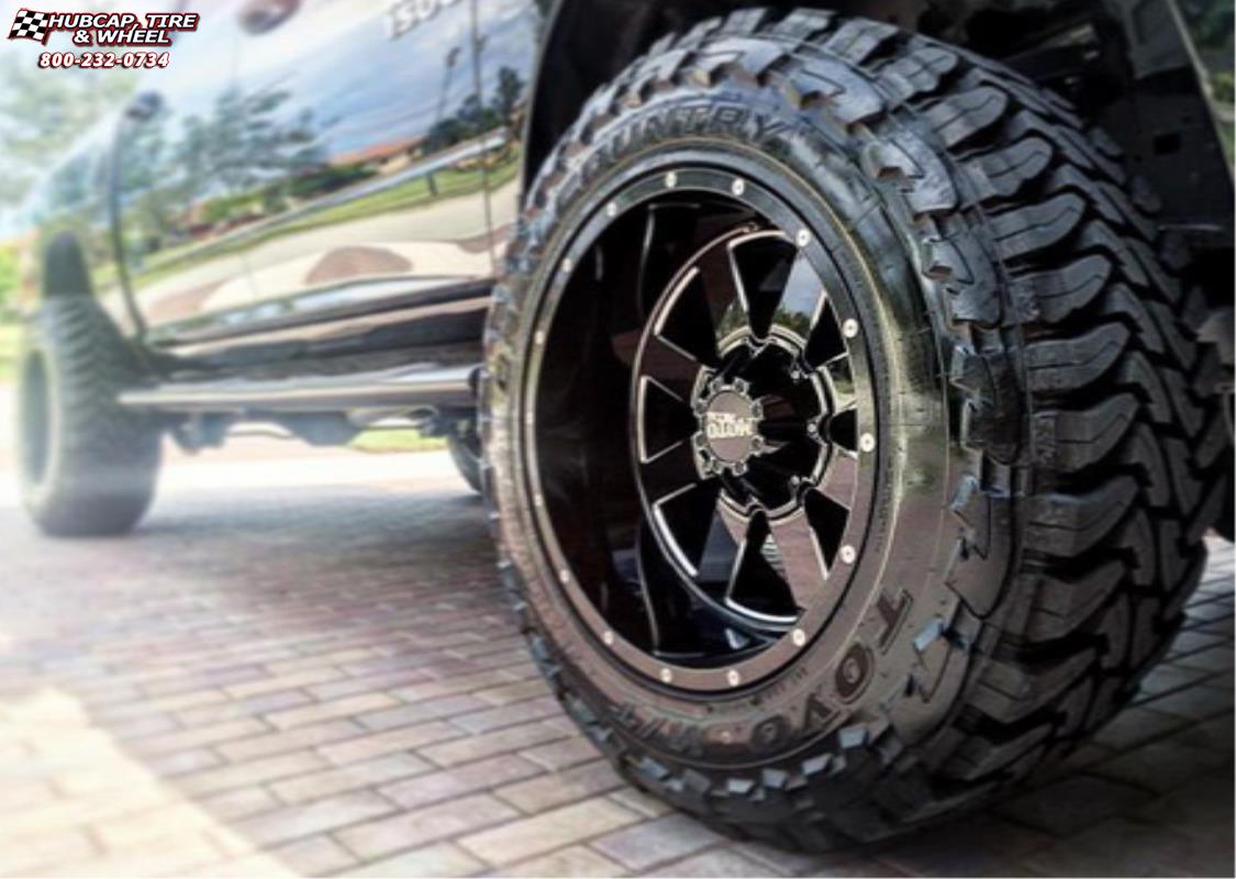 vehicle gallery/ram 1500 moto metal mo962  Gloss Black & Milled wheels and rims
