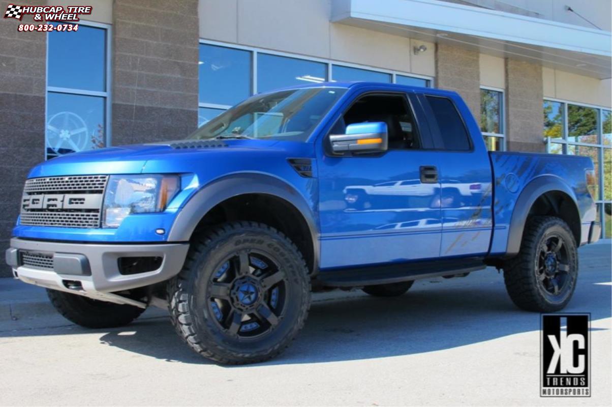 vehicle gallery/ford f 150 raptor xd series xd811 rockstar 2  Satin Black and Black Inserts wheels and rims
