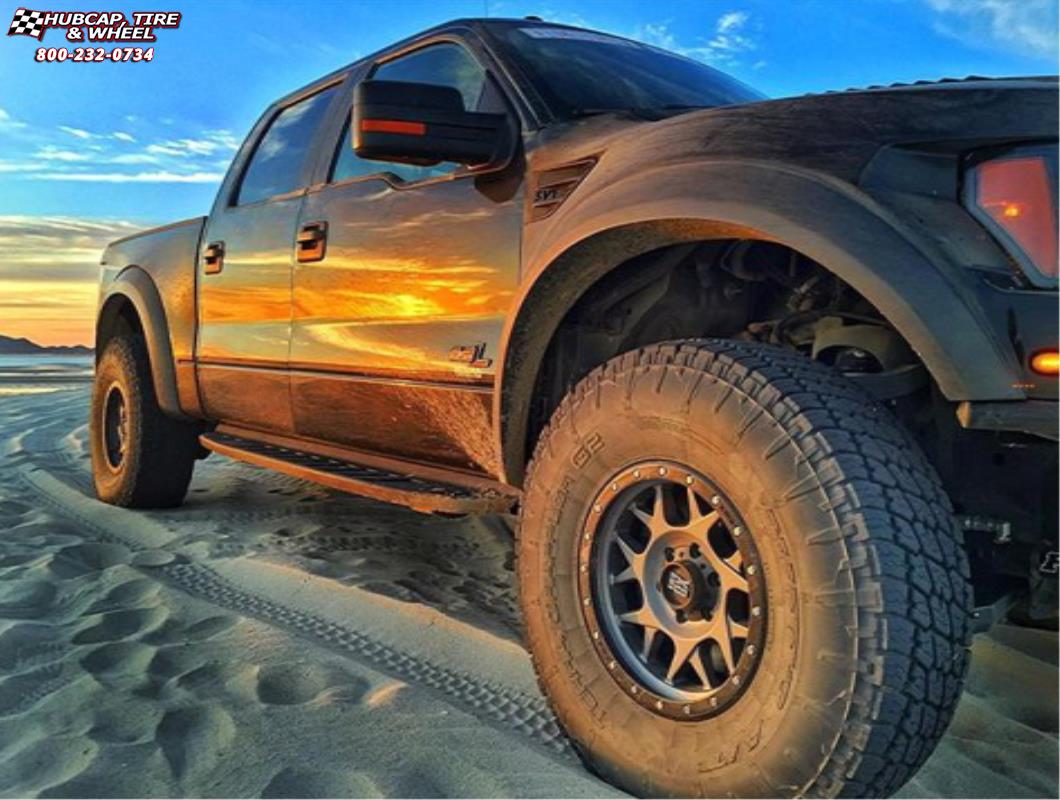 vehicle gallery/ford f 150 raptor xd series xd127 bully x  Matte Gray and Black Ring wheels and rims