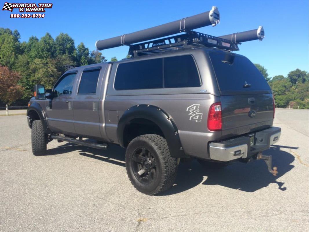 vehicle gallery/ford f 150 xd series xd811 rockstar 2  Satin Black and Black Inserts wheels and rims