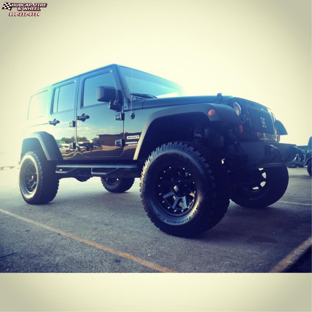 vehicle gallery/jeep wrangler xd series xd798 addict  Matte Black wheels and rims