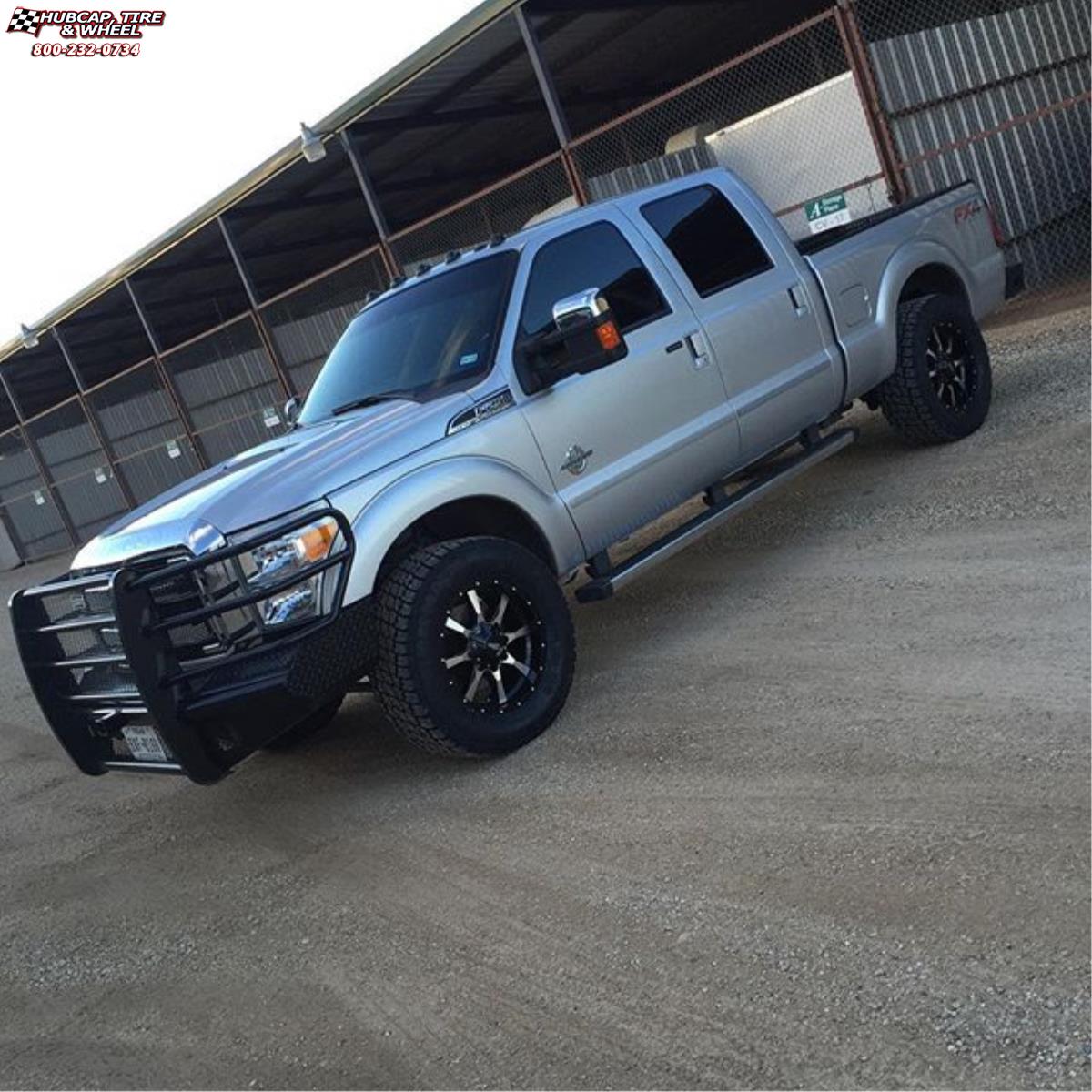 vehicle gallery/ford f250 moto metal mo970  Gloss Black Machined Face wheels and rims
