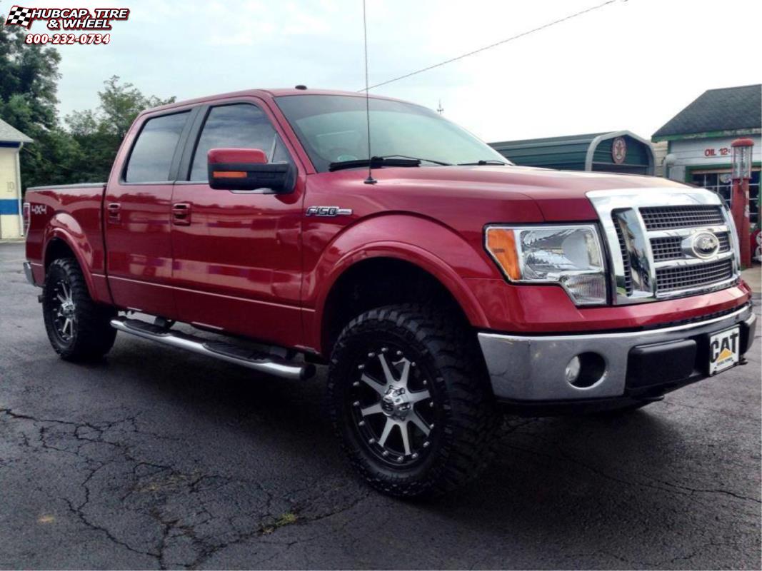 vehicle gallery/ford f 150 xd series xd798 addict  Matte Black Machined wheels and rims