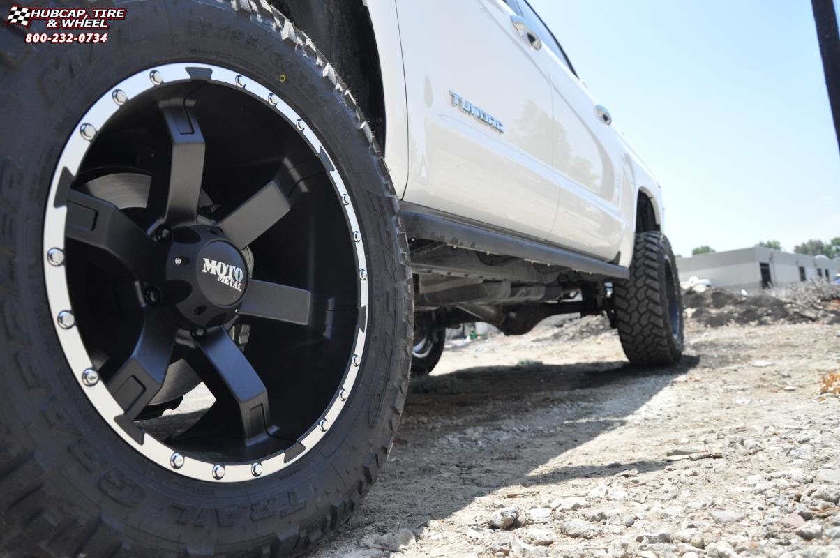 vehicle gallery/toyota tundra moto metal mo967  Satin Black Machined wheels and rims