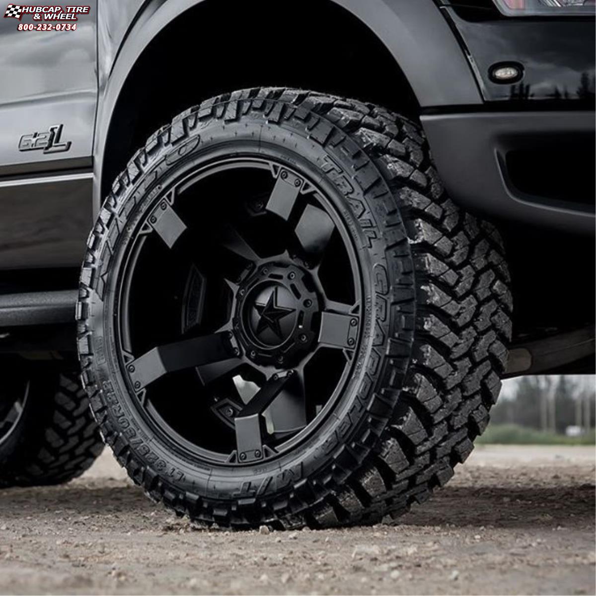 vehicle gallery/ford f 150 raptor xd series xd811 rockstar 2  Satin Black and Black Inserts wheels and rims