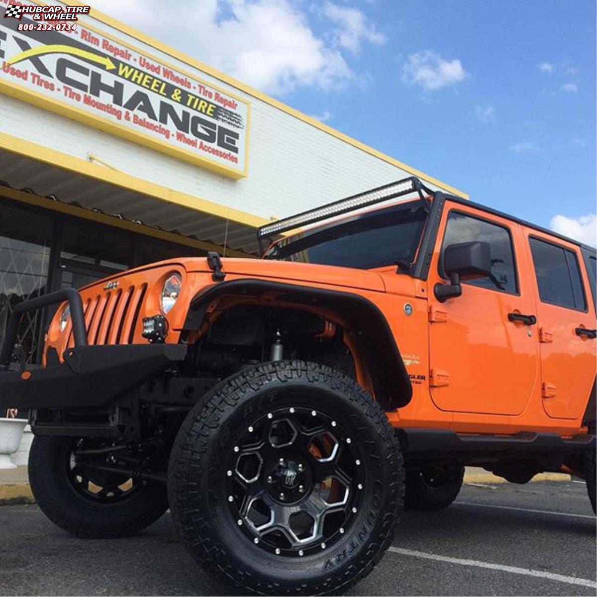 vehicle gallery/jeep wrangler xd series xd813 battalion  Gloss Black Milled wheels and rims