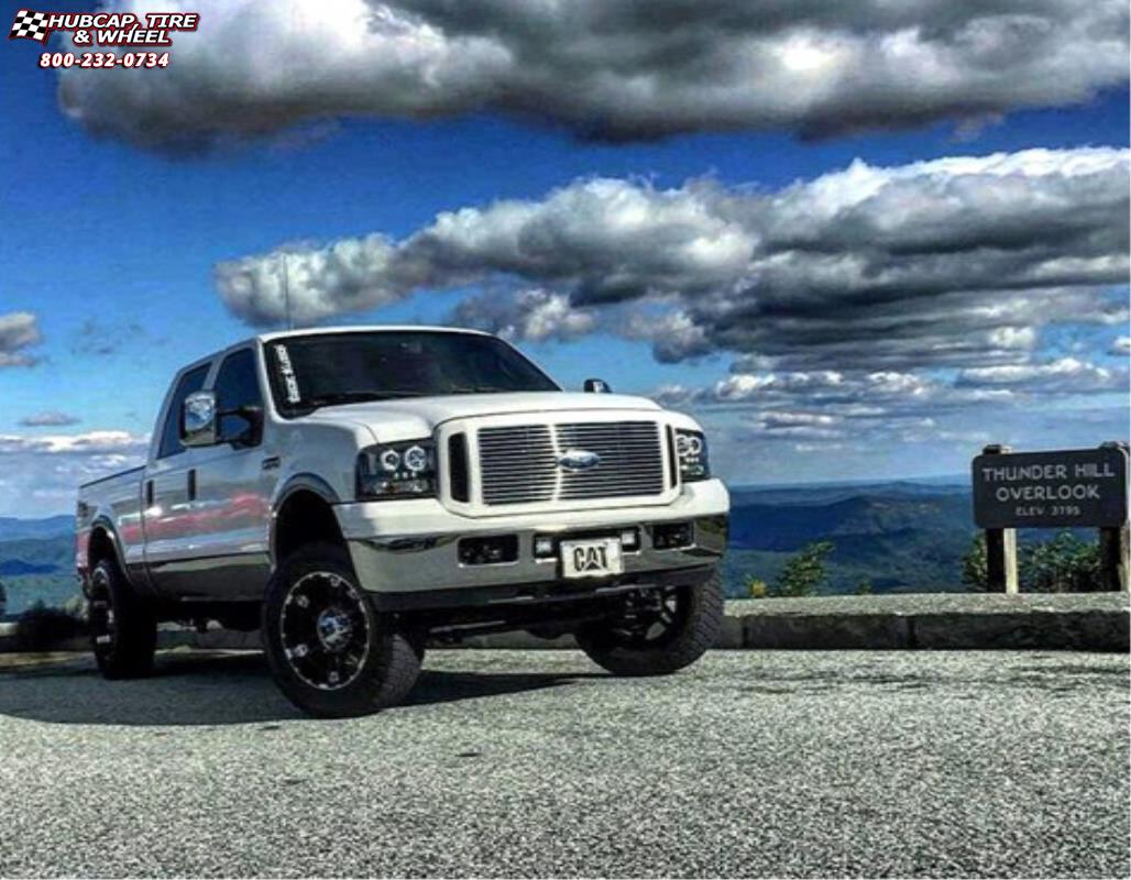 vehicle gallery/ford f 250 xd series xd797 spy x  Gloss Black Machined wheels and rims