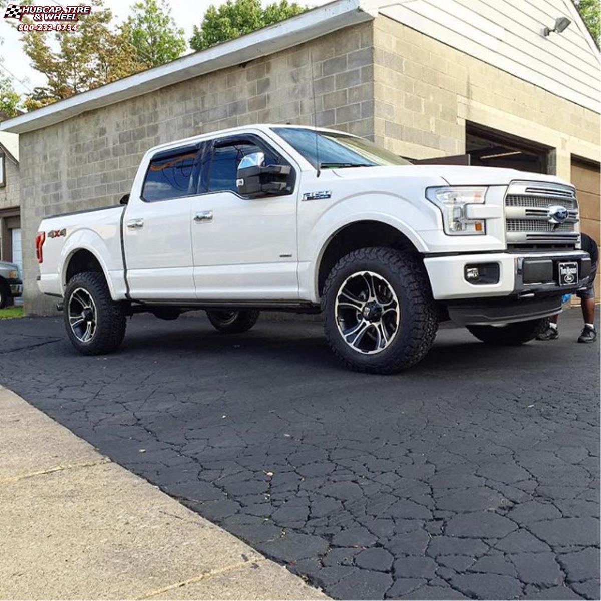 vehicle gallery/ford f 150 xd series xd801 crank  Matte Black Machined wheels and rims