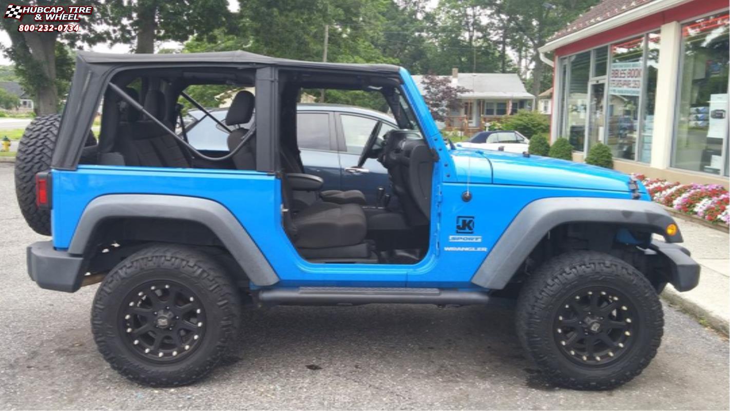 vehicle gallery/jeep wrangler xd series xd798 addict  Matte Black wheels and rims