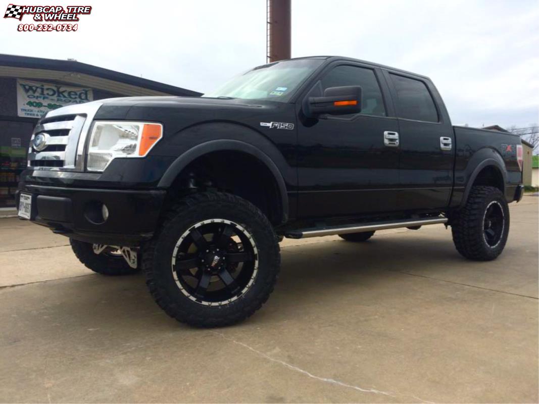 vehicle gallery/ford f 150 moto metal mo967  Satin Black Machined wheels and rims