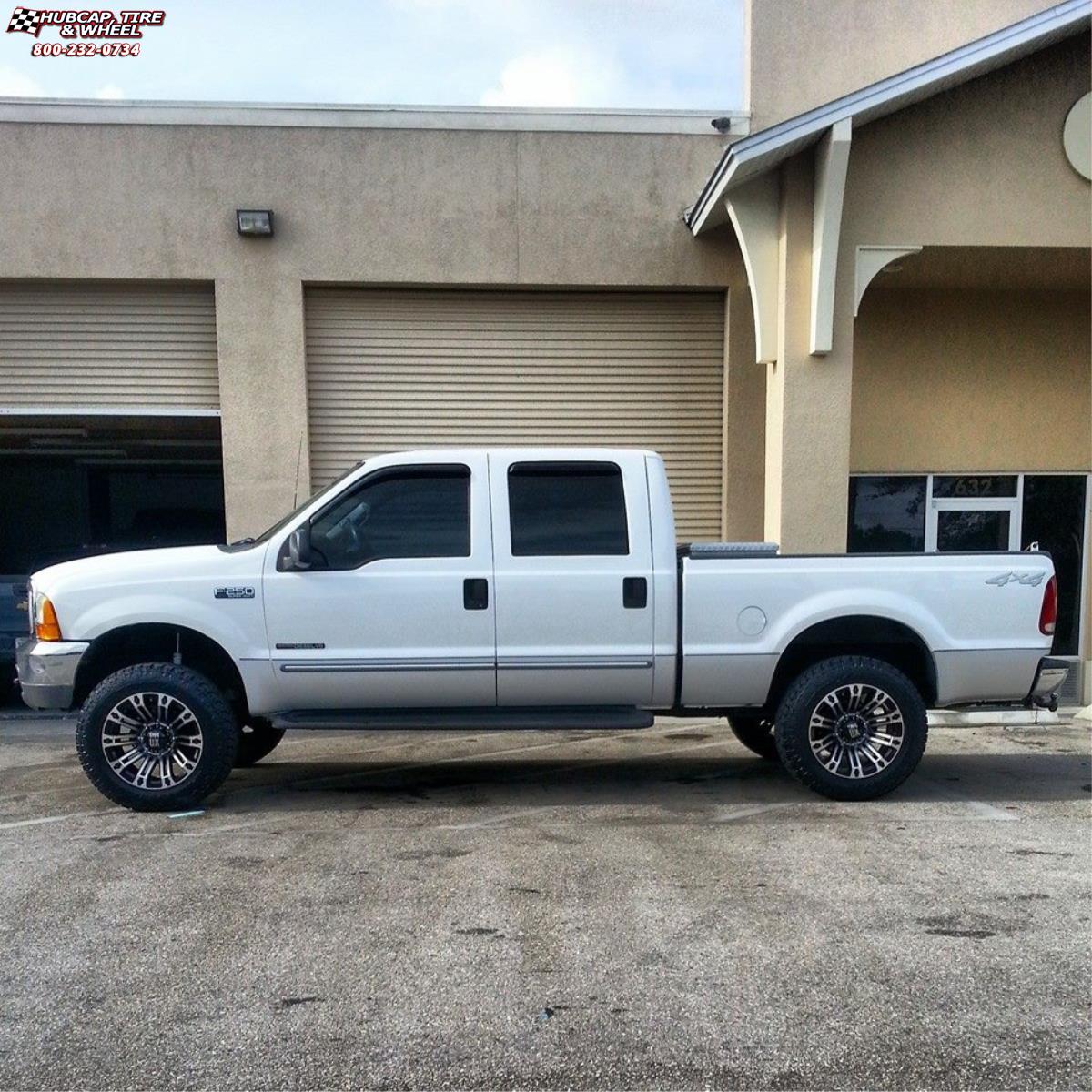 vehicle gallery/ford f 250 xd series xd810 brigade  Gloss Black Machined Face wheels and rims
