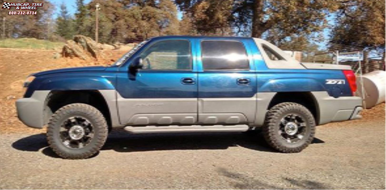 vehicle gallery/chevrolet avalanche xd series xd797 spy x  Gloss Black Machined wheels and rims