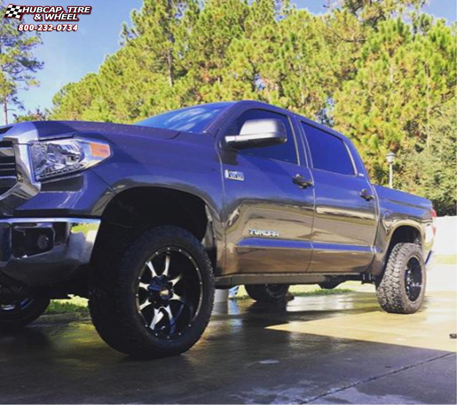 vehicle gallery/2015 toyota tundra moto metal mo970  Gloss Black Machined Face wheels and rims