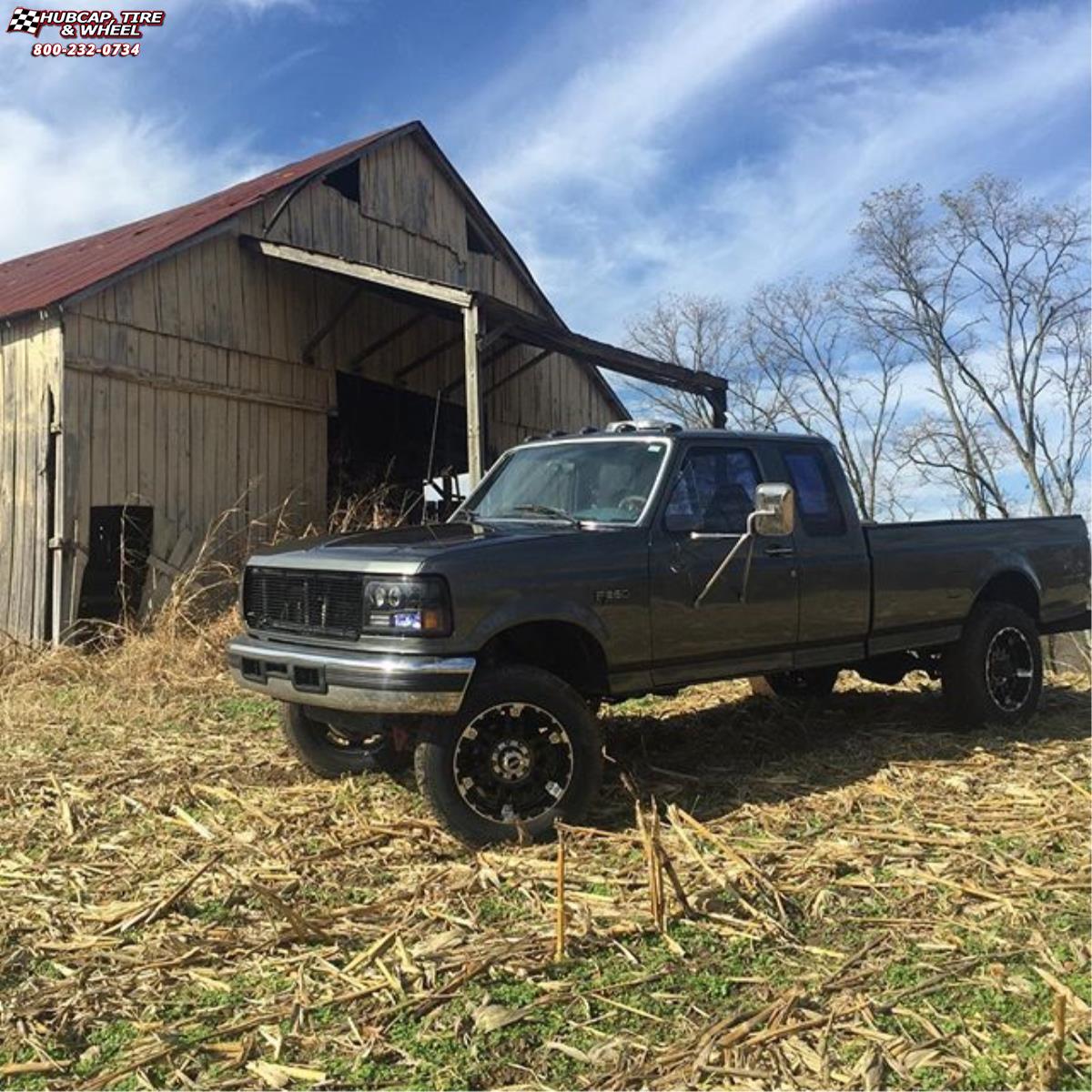 vehicle gallery/ford f 250 xd series xd797 spy x  Gloss Black Machined wheels and rims