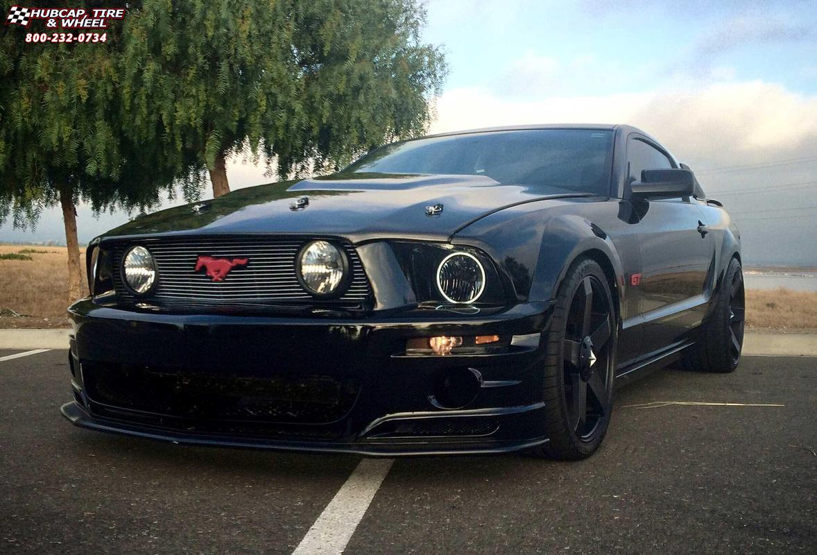 vehicle gallery/2009 ford mustang xd series km775 rockstar car 20x8  Matte Black wheels and rims