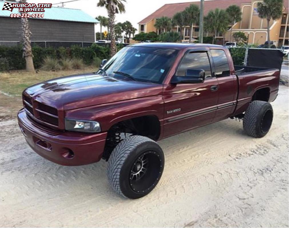 vehicle gallery/ram 2500 xd series xd809 riot x  Matte Black Machined wheels and rims