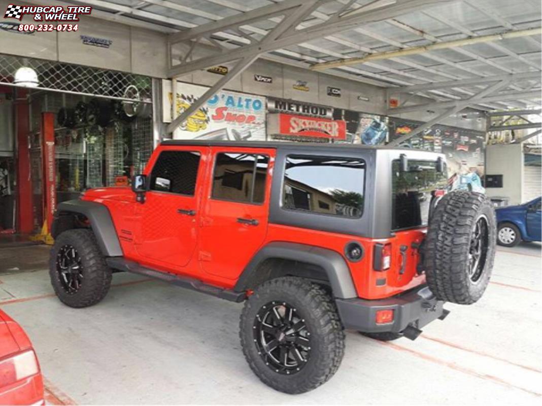 vehicle gallery/jeep wrangler moto metal mo962  Gloss Black & Milled wheels and rims