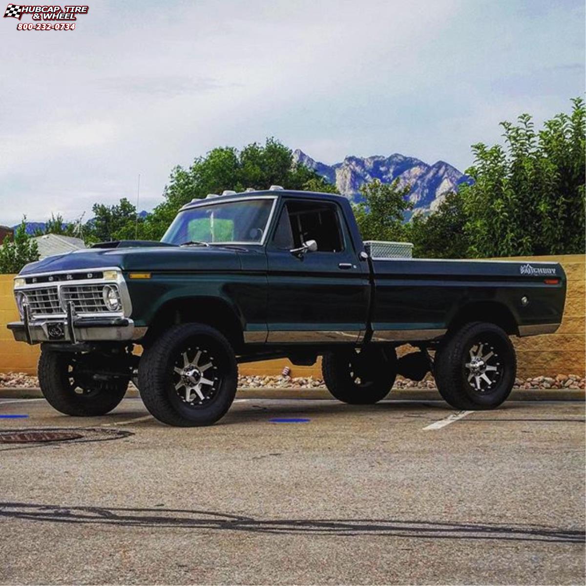 vehicle gallery/ford f 150 xd series xd798 addict  Matte Black Machined wheels and rims