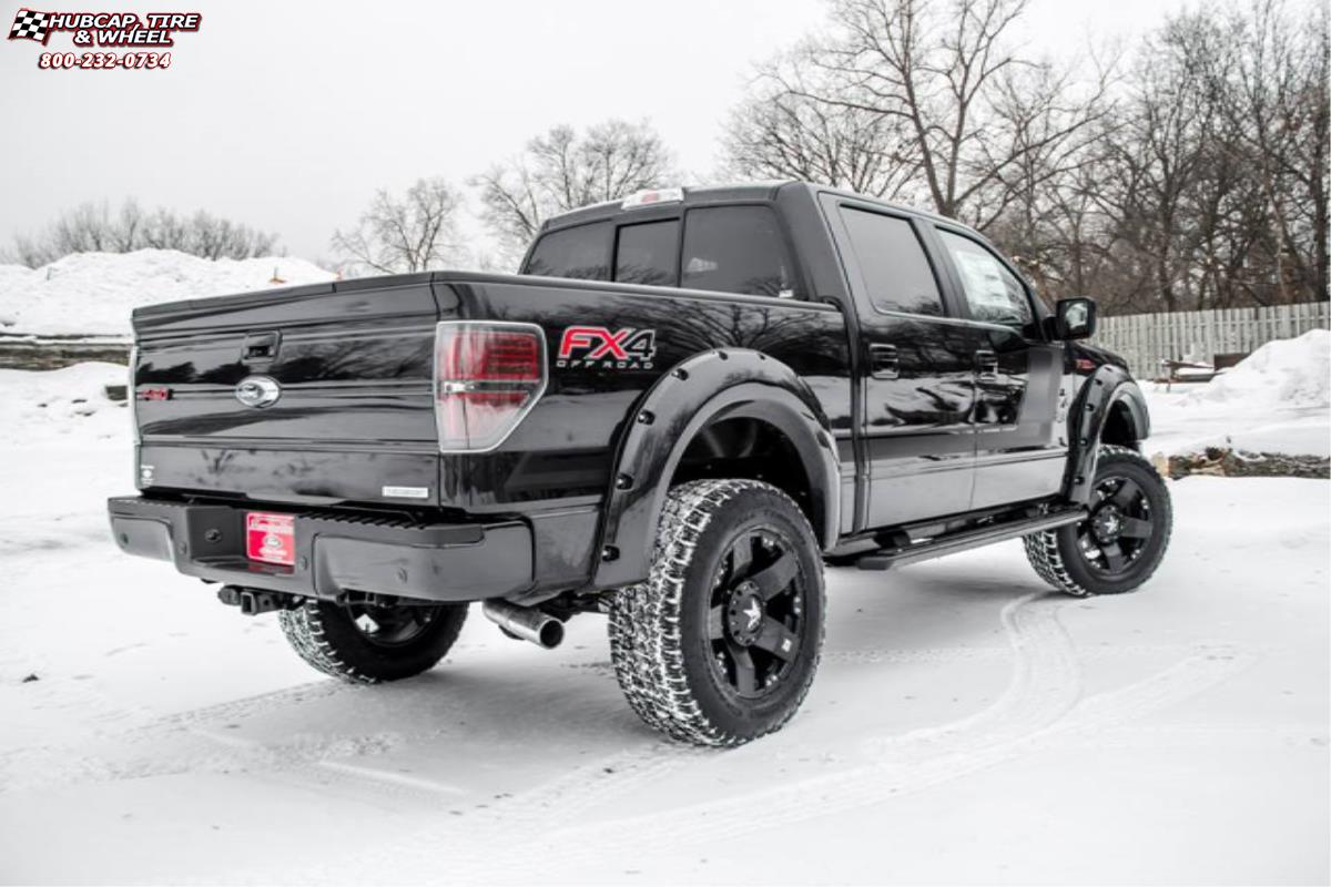 vehicle gallery/ford f 150 xd series xd775 rockstar x  Matte Black wheels and rims