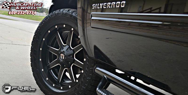 vehicle gallery/chevrolet silverado 1500 fuel maverick d538 0X0  Black & Milled wheels and rims