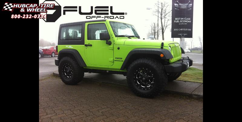 vehicle gallery/jeep wrangler fuel boost d534 0X0  Matte Black & Milled wheels and rims