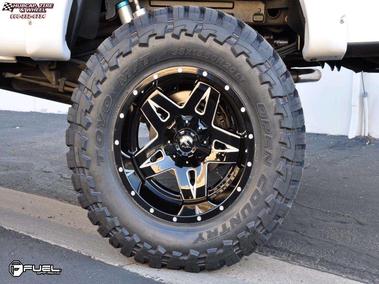 vehicle gallery/ford f 150 fuel full blown d254 20X12  Gloss Black & Milled wheels and rims