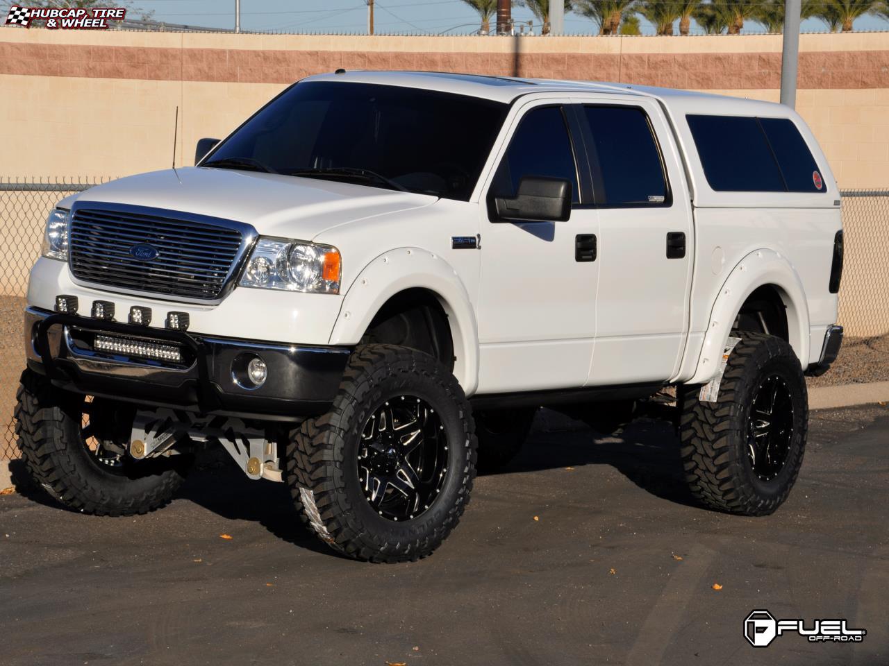 vehicle gallery/ford f 150 fuel full blown d254 20X12  Gloss Black & Milled wheels and rims
