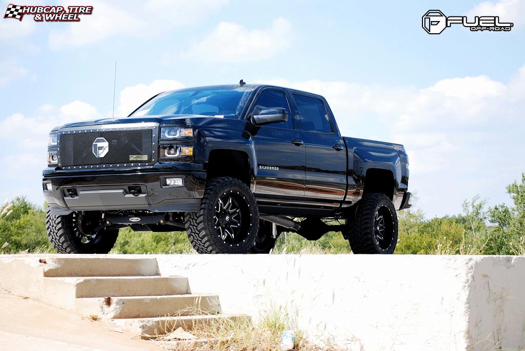 vehicle gallery/chevrolet silverado fuel lethal d567 22X11  Black & Milled wheels and rims