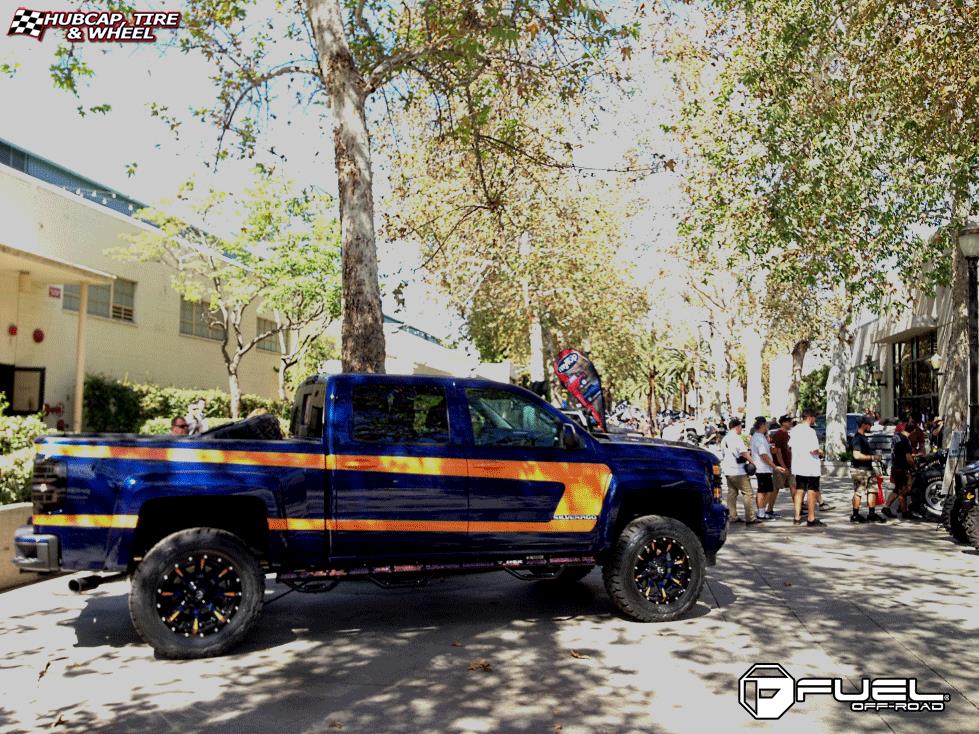 vehicle gallery/chevrolet silverado fuel nutz d251 20X10  Matte Black & Milled wheels and rims