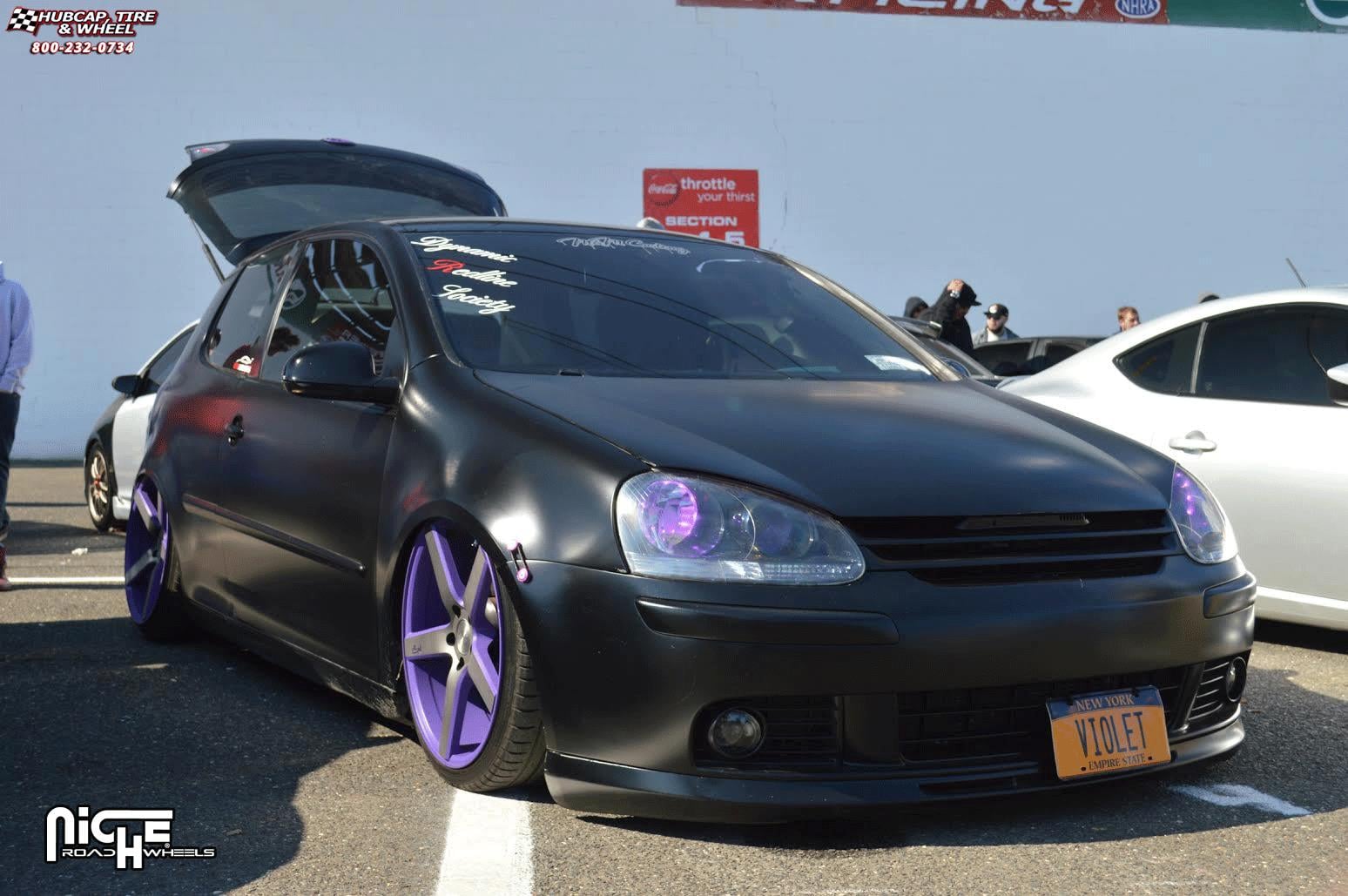 vehicle gallery/volkswagen golf mk5 niche milan m134 19x85  Black & Machined with Dark Tint wheels and rims