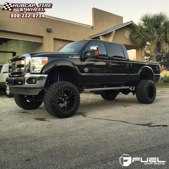 vehicle gallery/ford f 250 fuel full blown d254 0X0  Gloss Black & Milled wheels and rims