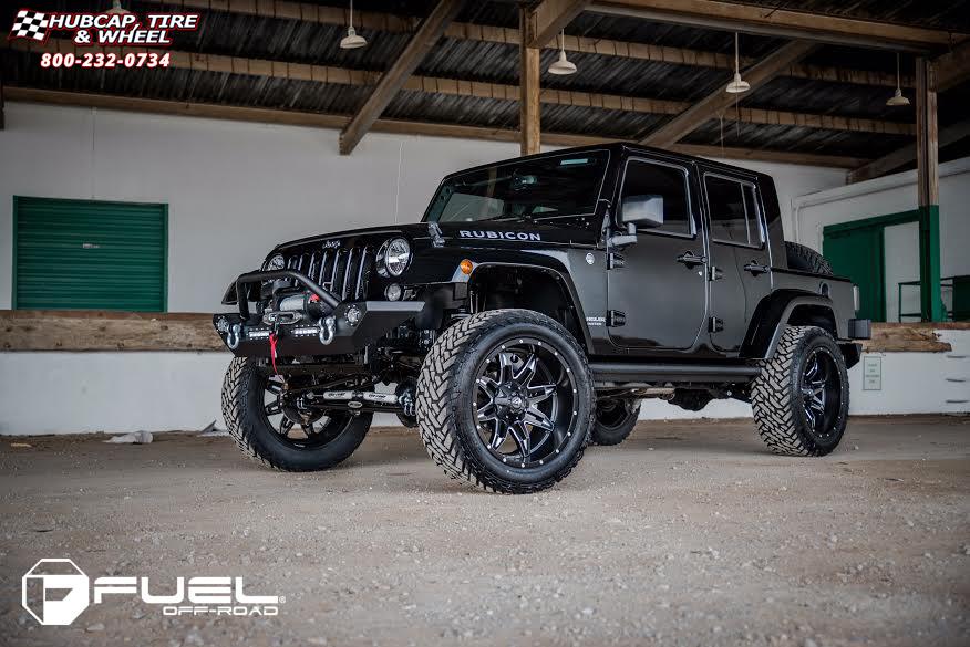 vehicle gallery/jeep wrangler fuel lethal d567 0X0  Black & Milled wheels and rims