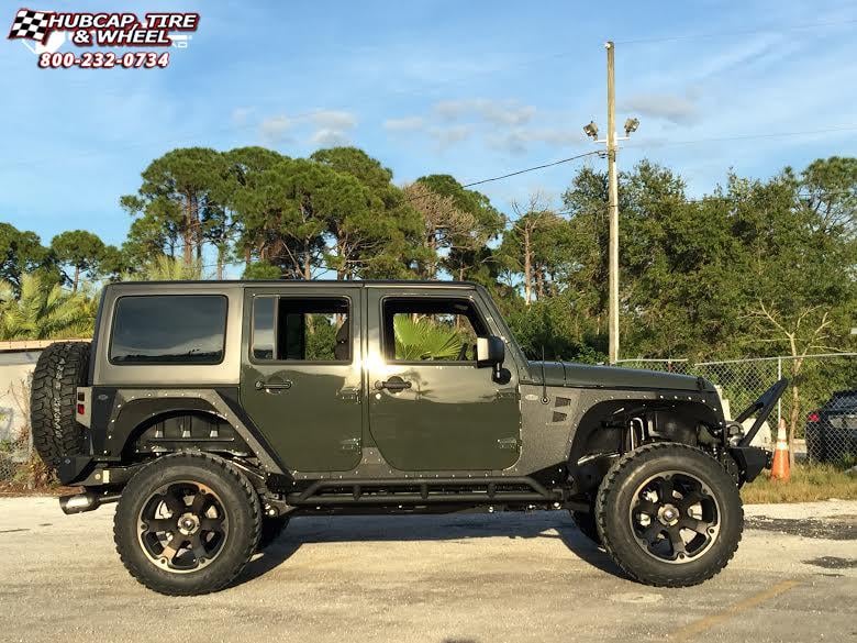 vehicle gallery/jeep wrangler fuel beast d564 0X0  Black & Machined with Dark Tint wheels and rims