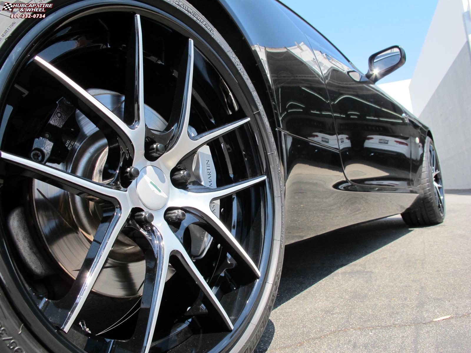 vehicle gallery/aston martin db9 niche targa 20x9  Gloss Black with Brushed Face wheels and rims