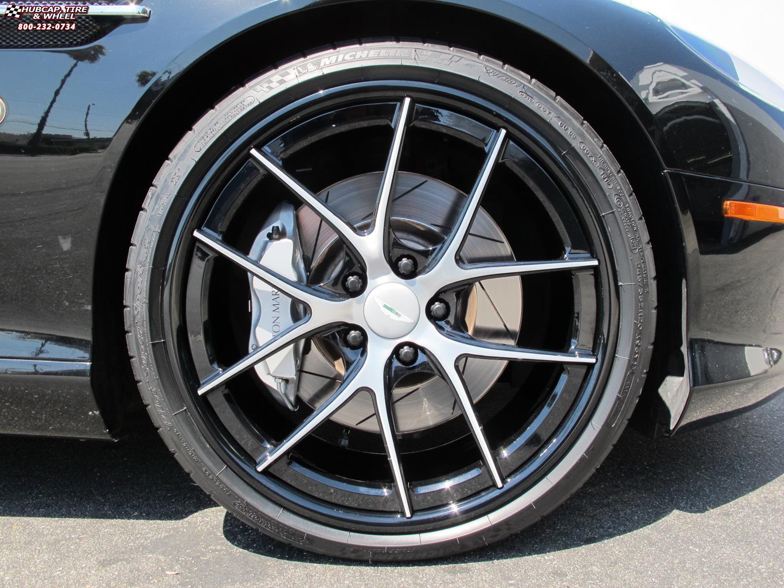 vehicle gallery/aston martin db9 niche targa 20x9  Gloss Black with Brushed Face wheels and rims