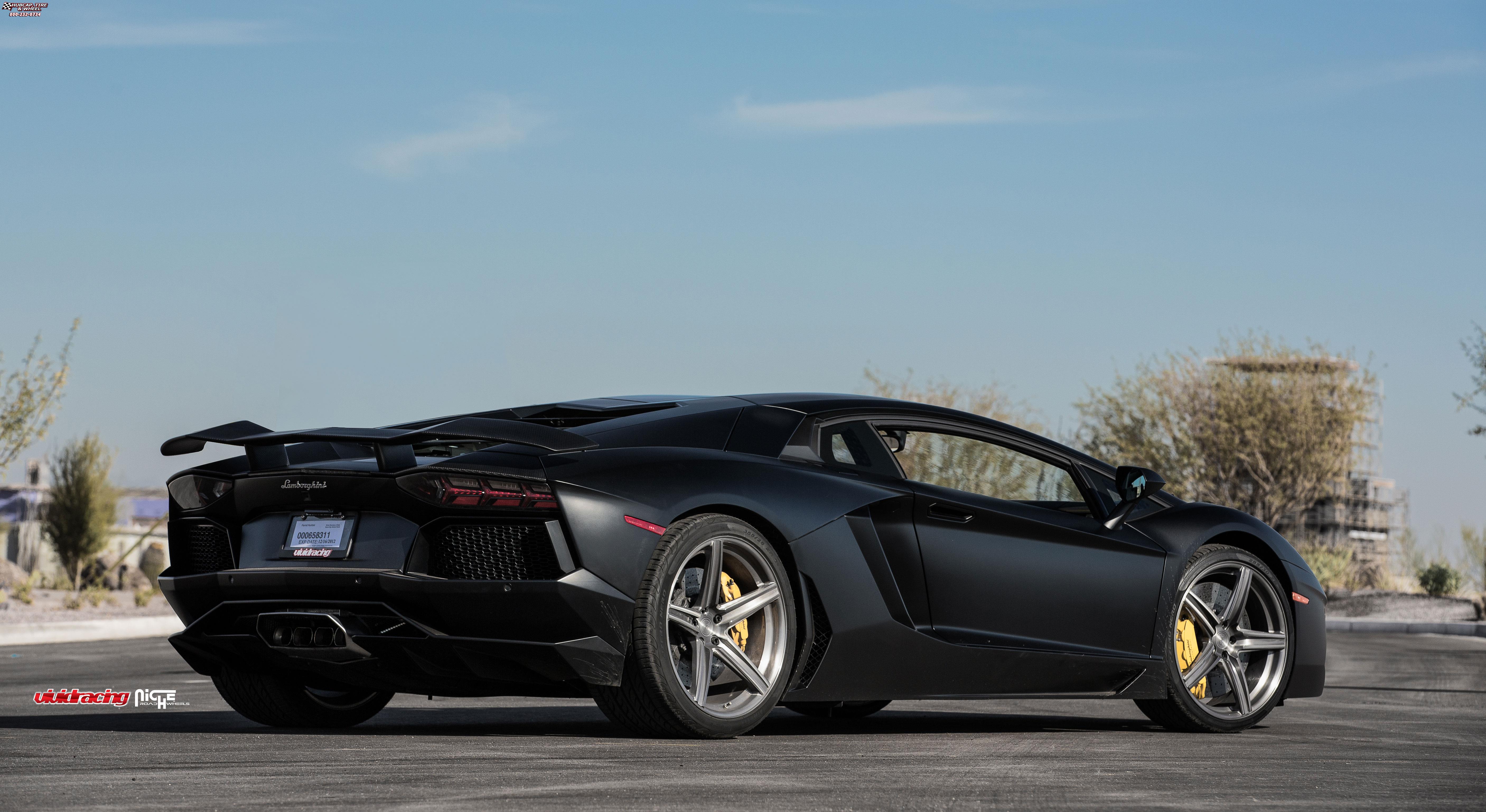 vehicle gallery/lamborghini aventador niche apex 20x9  Black & Machined with Dark Tint wheels and rims