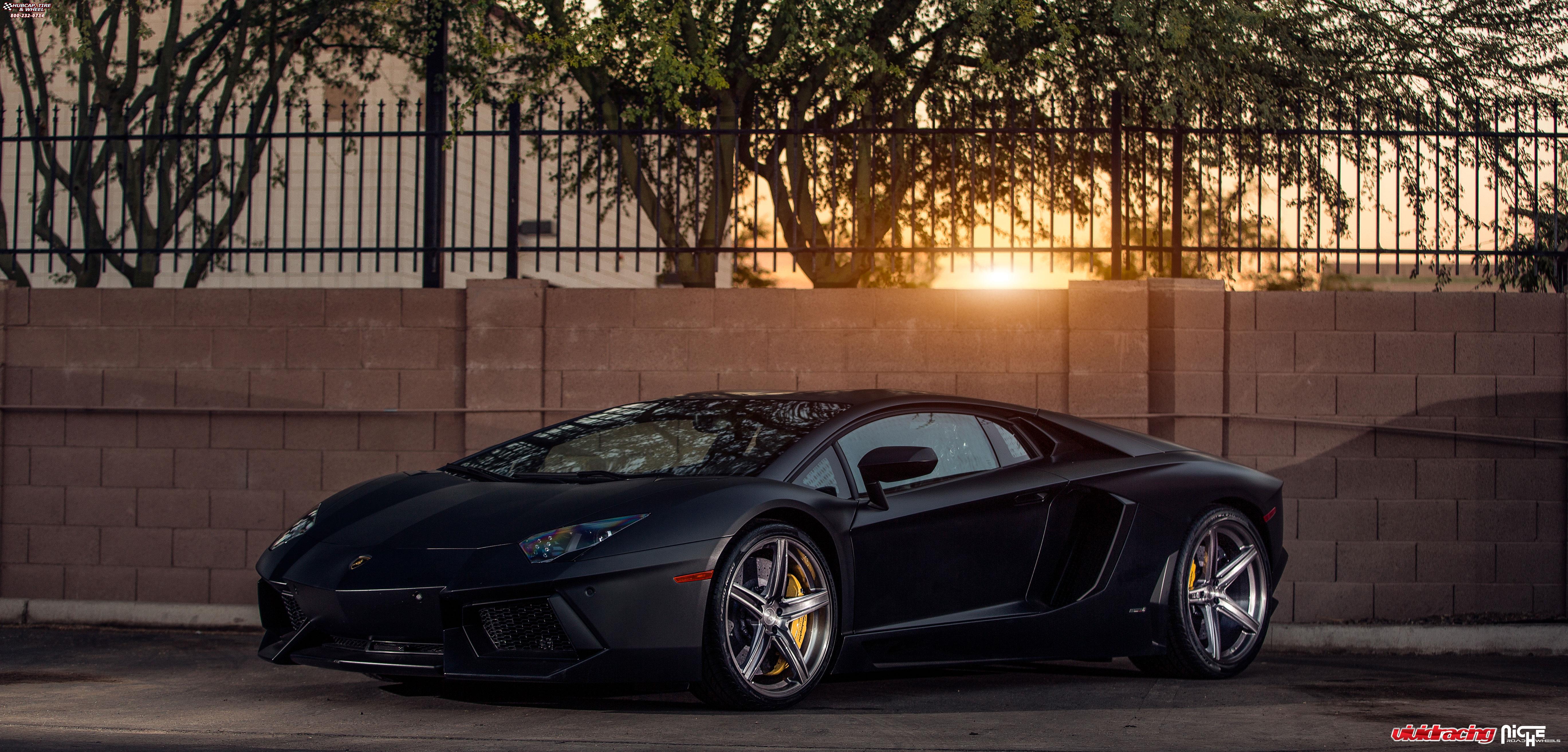 vehicle gallery/lamborghini aventador niche apex 20x9  Black & Machined with Dark Tint wheels and rims