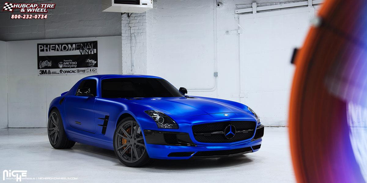 vehicle gallery/mercedes benz sls amg niche bastille 201.00x10  Textured Gun Metal wheels and rims