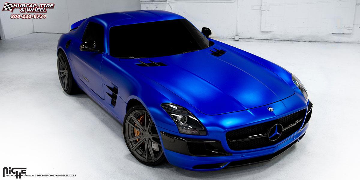 vehicle gallery/mercedes benz sls amg niche bastille 201.00x10  Textured Gun Metal wheels and rims