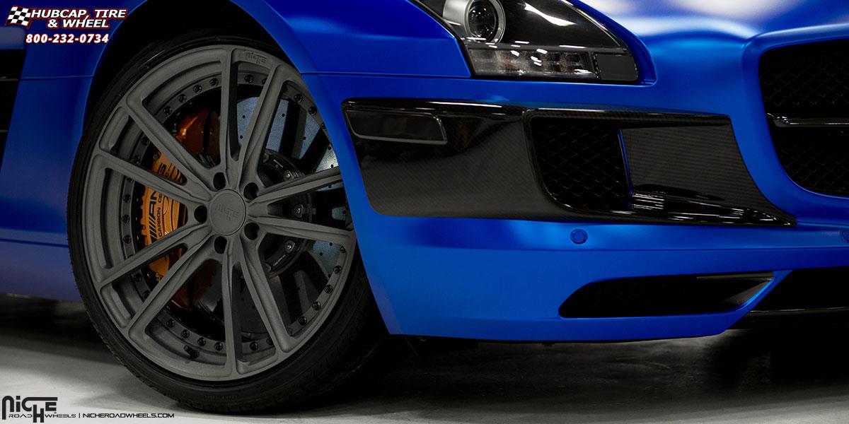 vehicle gallery/mercedes benz sls amg niche bastille 201.00x10  Textured Gun Metal wheels and rims